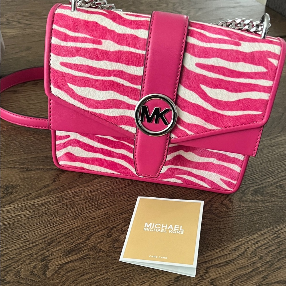 Michael Kors Pink Zebra Crossbody Bag